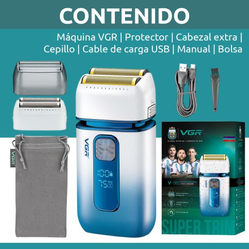 V-362 Rasuradora impermeable recargable por USB pantalla LED