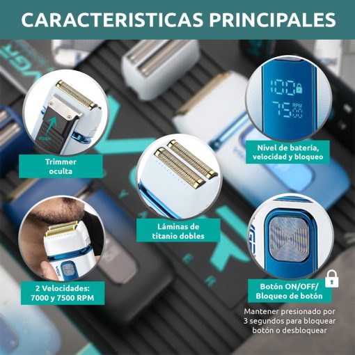 V-362 Rasuradora impermeable recargable por USB pantalla LED