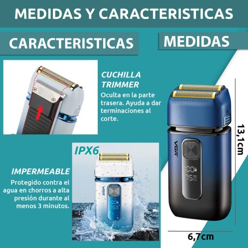 V-362 Rasuradora impermeable recargable por USB pantalla LED