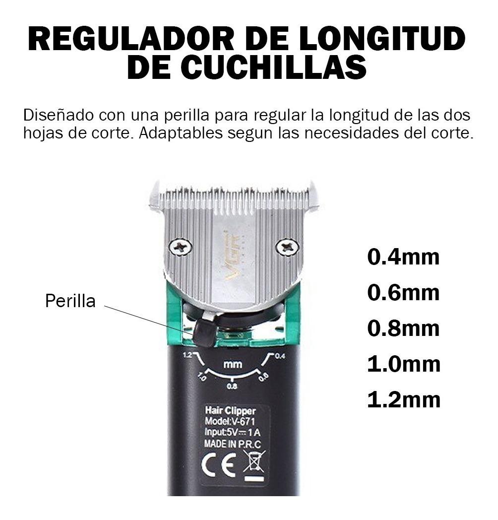 V-671 Cortadora de Barba VGR Recargable usb