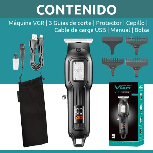 V-918 Rasuradora inalámbrica recargable por USB pantala LED