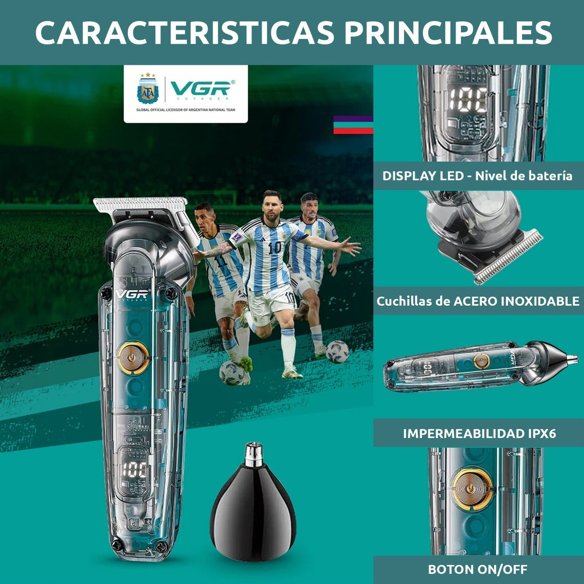 V-949 Máquina Patillera Pelo Nariz 2en1 VGR