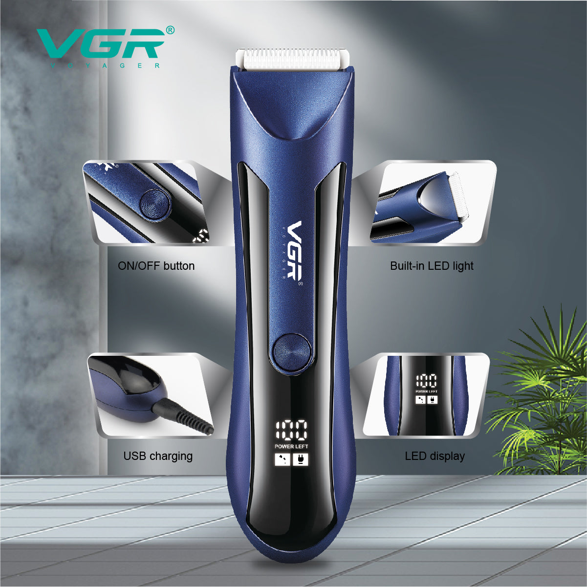 V-951 Rasuradora VGR profesional recargable de cabello