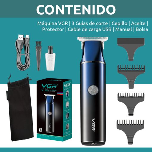 V-986 Rasuradora inalámbrica recargable por USB pantalla LED