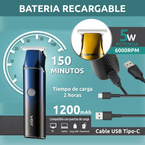 V-986 Rasuradora inalámbrica recargable por USB pantalla LED
