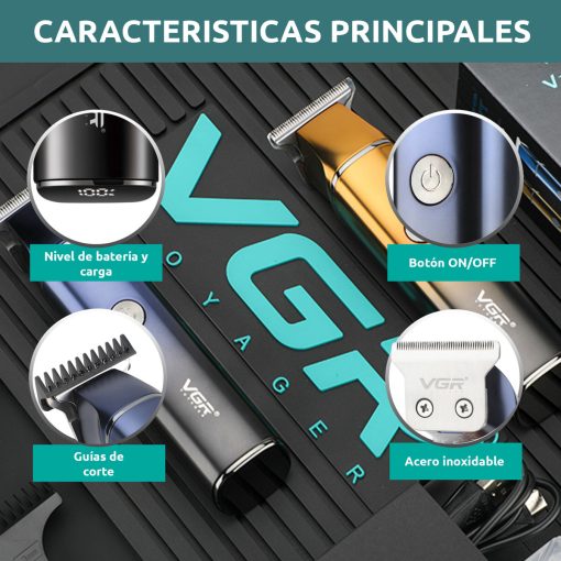 V-986 Rasuradora inalámbrica recargable por USB pantalla LED