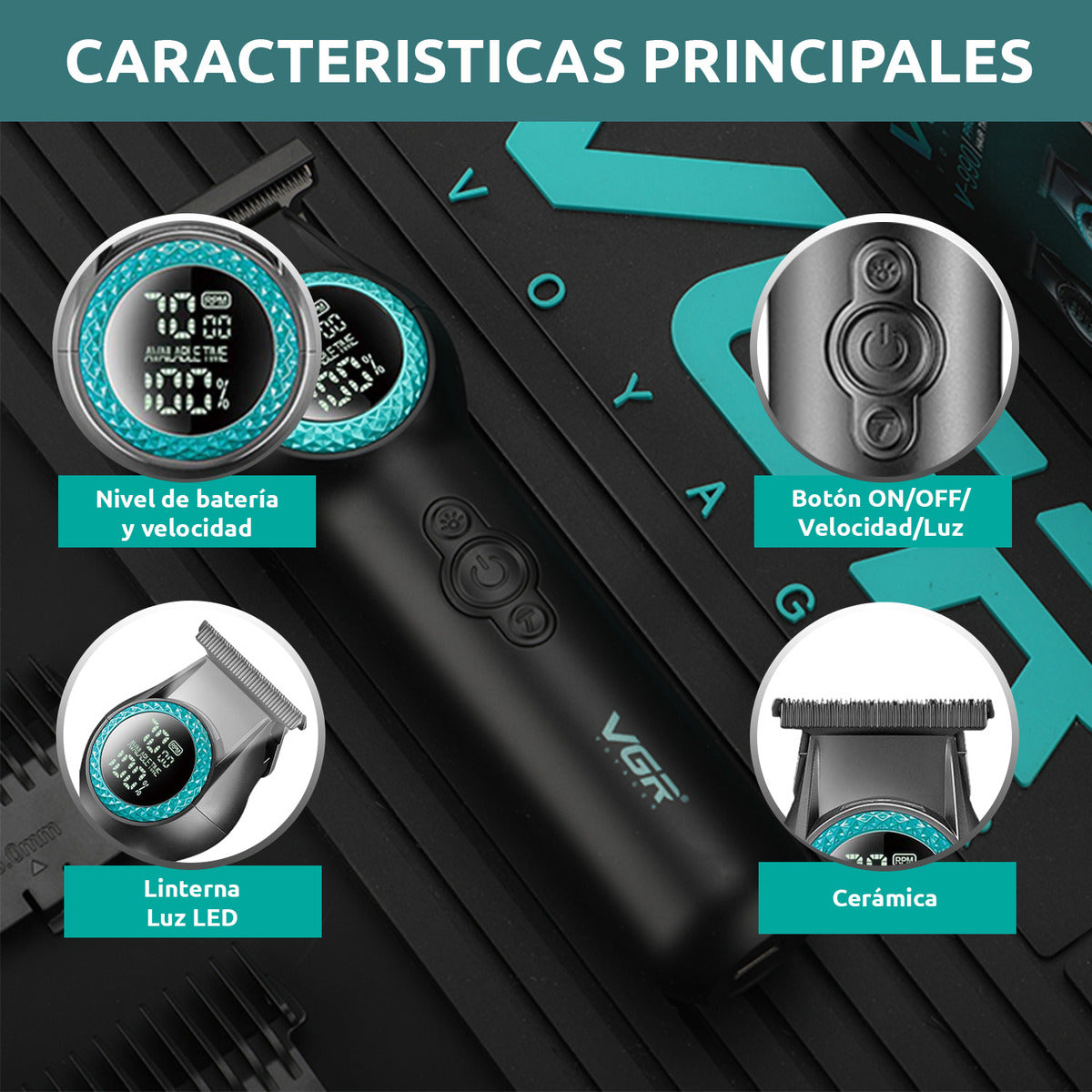 V-990 Rasuradora VGR de cabello recargable