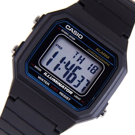 W-217 Reloj Casio para Hombre Banda de Goma Digital Vintage Clásico Illuminator