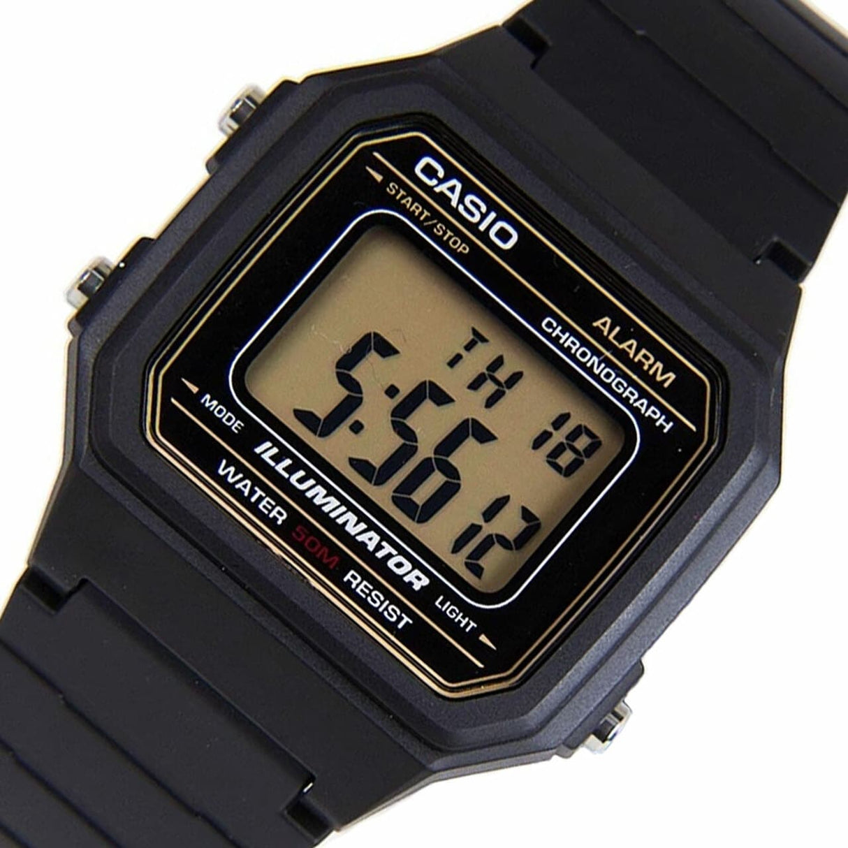 W-217 Reloj Casio para Hombre Banda de Goma Digital Vintage Clásico Illuminator