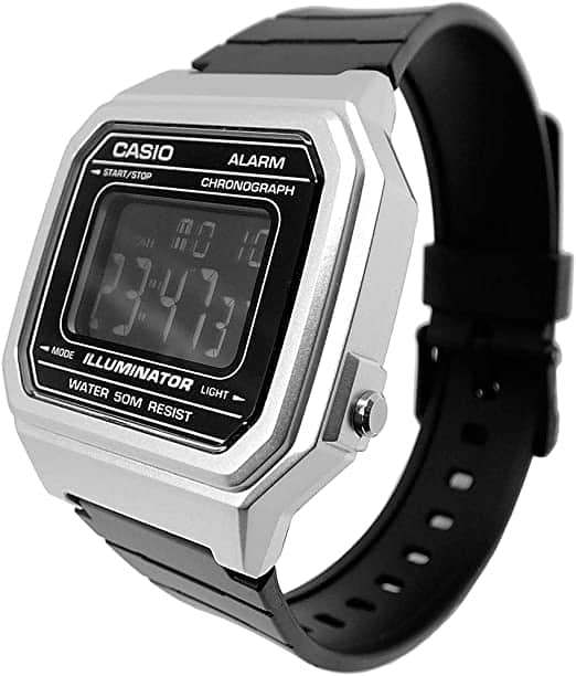 W-217 Reloj Casio para Hombre Banda de Goma Digital Vintage Clásico Illuminator