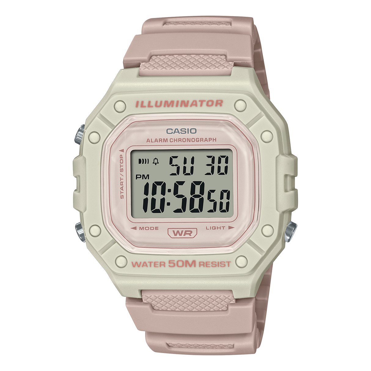 W-218 Casio Reloj Digital Pulsera de Caucho para Hombre y Mujer Illuminator con Cronógrafo