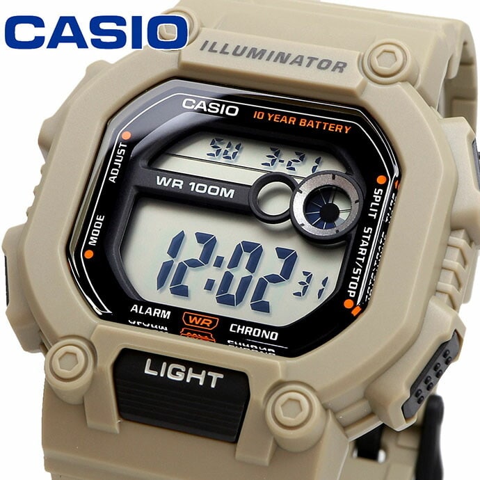 W-737 Reloj Casio para Hombre Pulsera de Caucho Digital Illuminator 10 Años de Batería