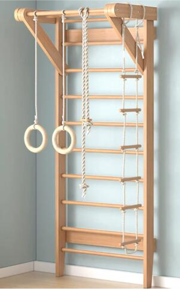 Espaldera de Pared de Madera Juguete Montessori (Gimnasio Sueco) W01F228