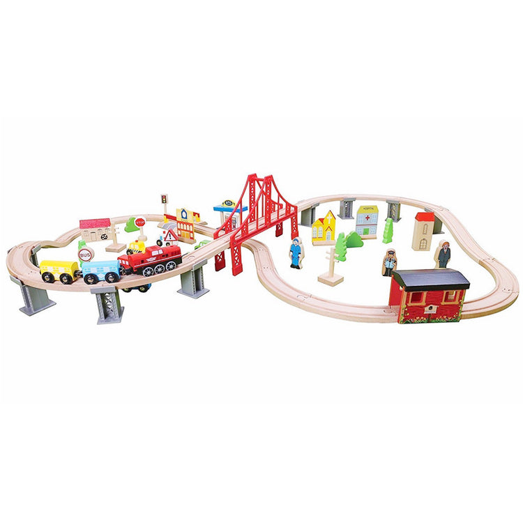 Juego de Vías de Tren de Madera juguete modelo W04C073
