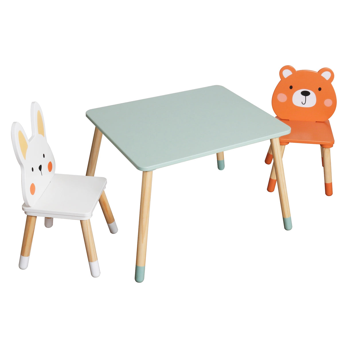 Juego de Mesa y Sillas Infantiles con Diseño de Animales W08G410B