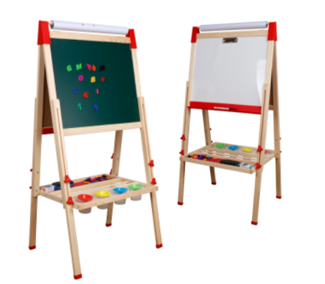Pizarra de Madera Juguete Montessori Ajustable con Pinturas W12B196