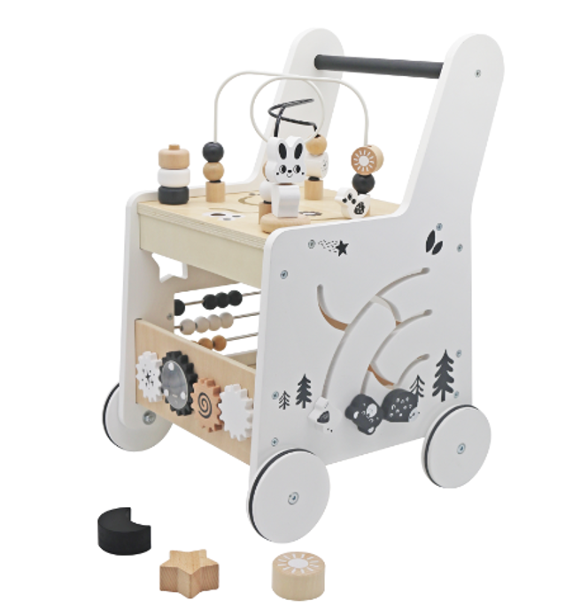 Andador de Madera Juguete Montessori con Laberinto de Cuentas W16E248