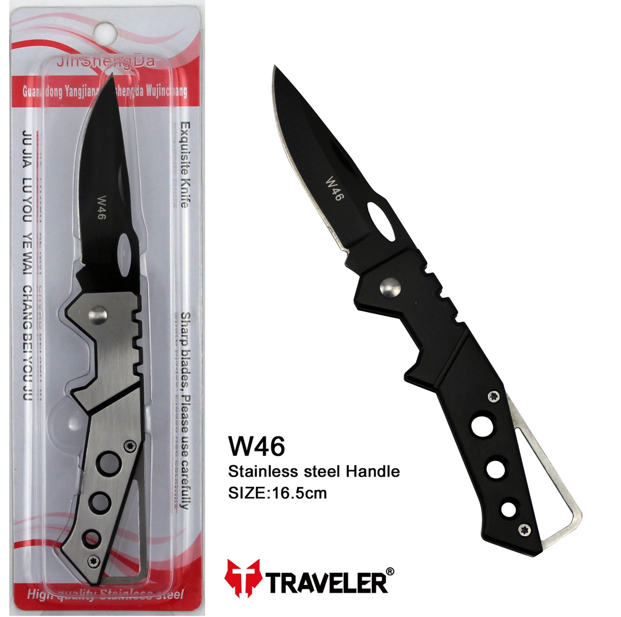 Navaja Marca Traveler Modelo W46 Mango de Acero Inoxidable