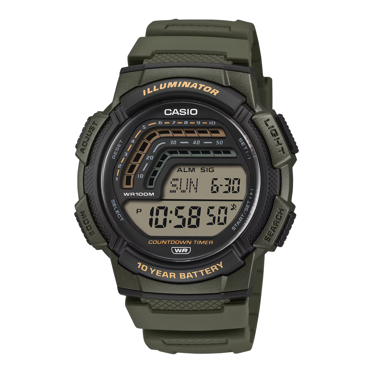 WS-1800 Reloj Casio de hombre correa de resina digital