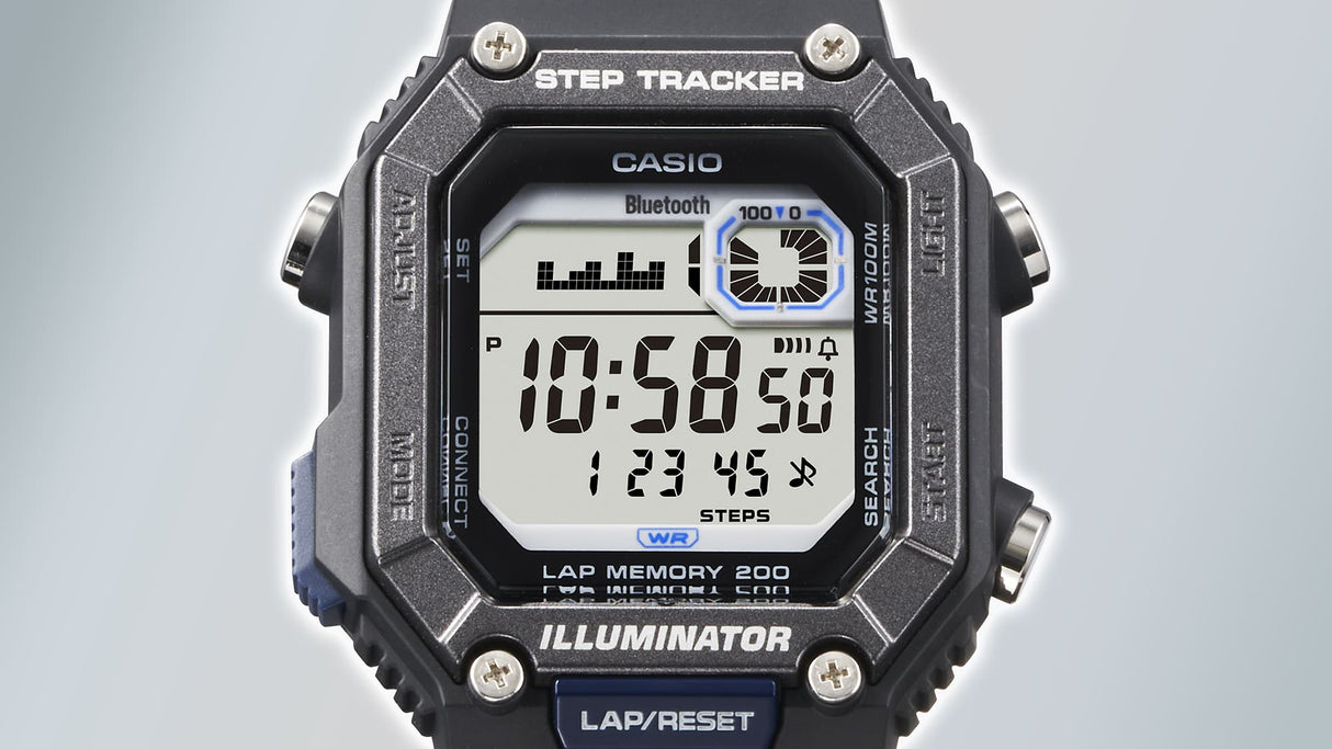 WS-B1000 Reloj Casio Digital Para hombre Pulsera de Caucho Bluetooth
