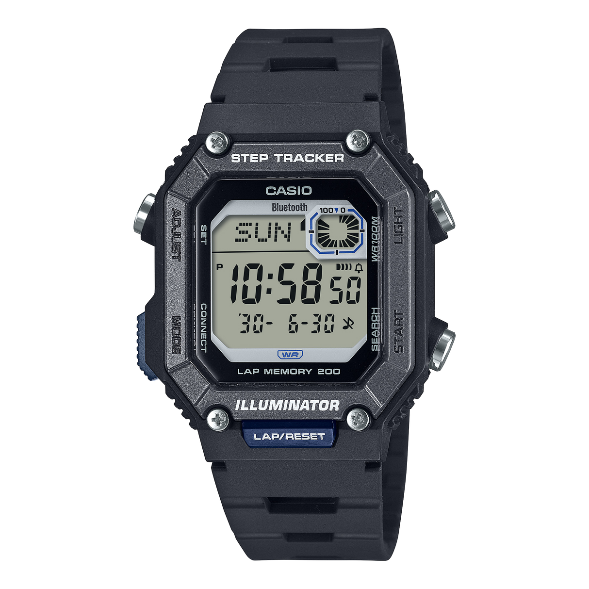 WS-B1000 Reloj Casio Digital Para hombre Pulsera de Caucho Bluetooth