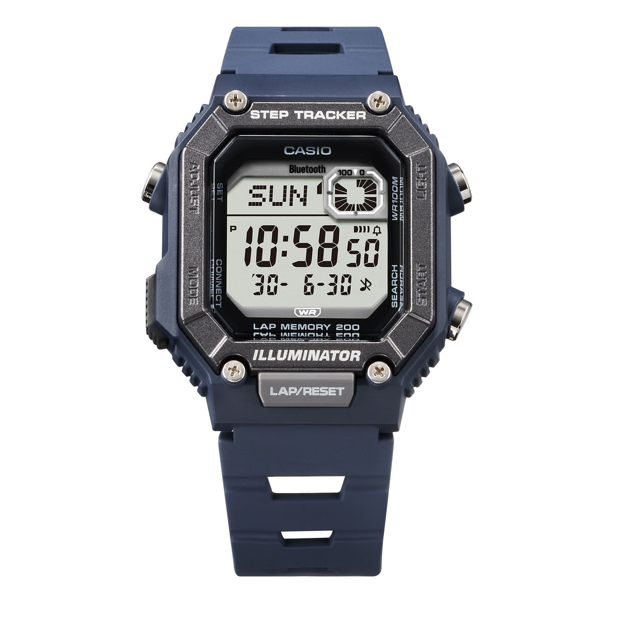 WS-B1000 Reloj Casio Digital Para hombre Pulsera de Caucho Bluetooth