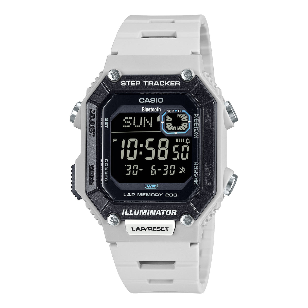 WS-B1000 Reloj Casio Digital Para hombre Pulsera de Caucho Bluetooth