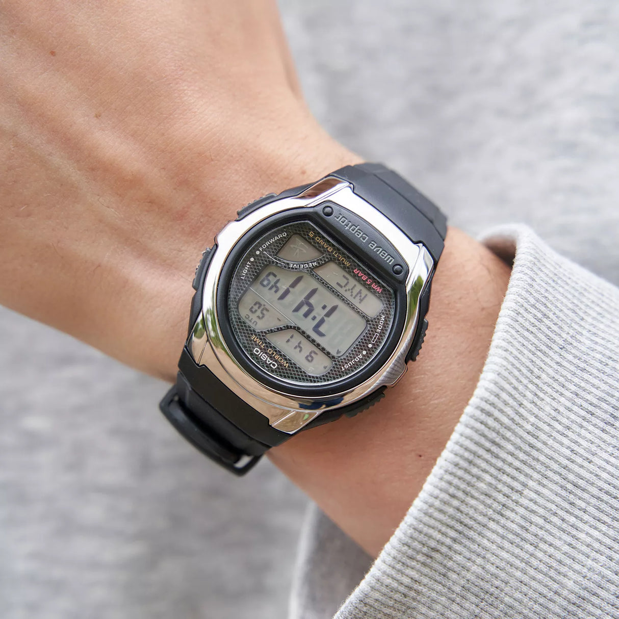 WV-58 Casio Reloj Digital para Caballero Correa de Caucho Wave Ceptor Hora Mundial