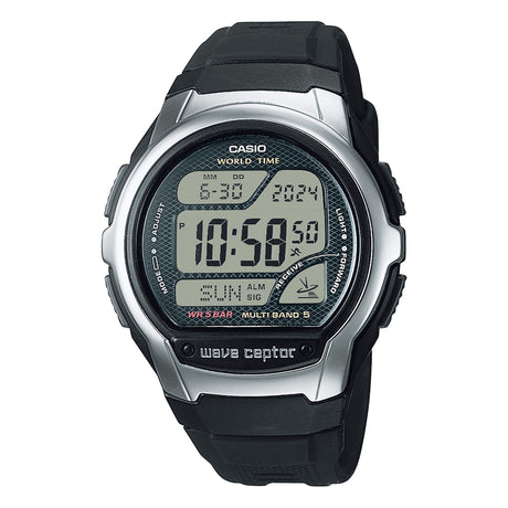 WV-58 Casio Reloj Digital para Caballero Correa de Caucho Wave Ceptor Hora Mundial