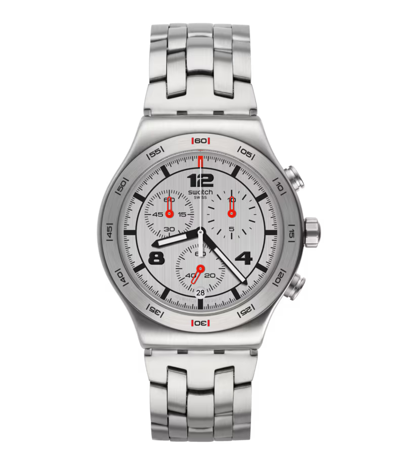 YVS447G Reloj Swatch Silver Again de hombre correa de metal 43 mm