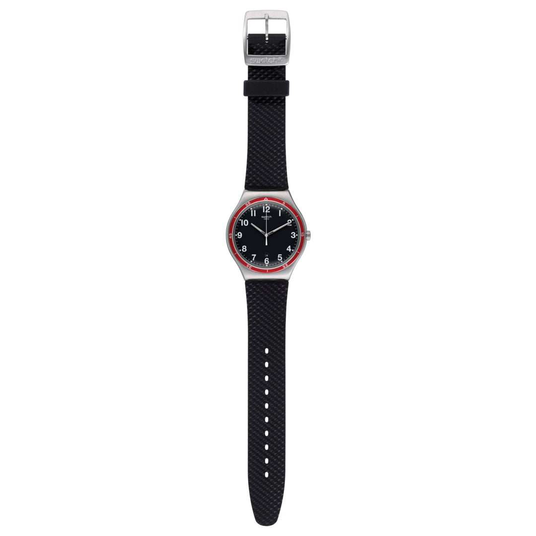 YWS417 Reloj Swatch Red Wheel de hombre correa de resina