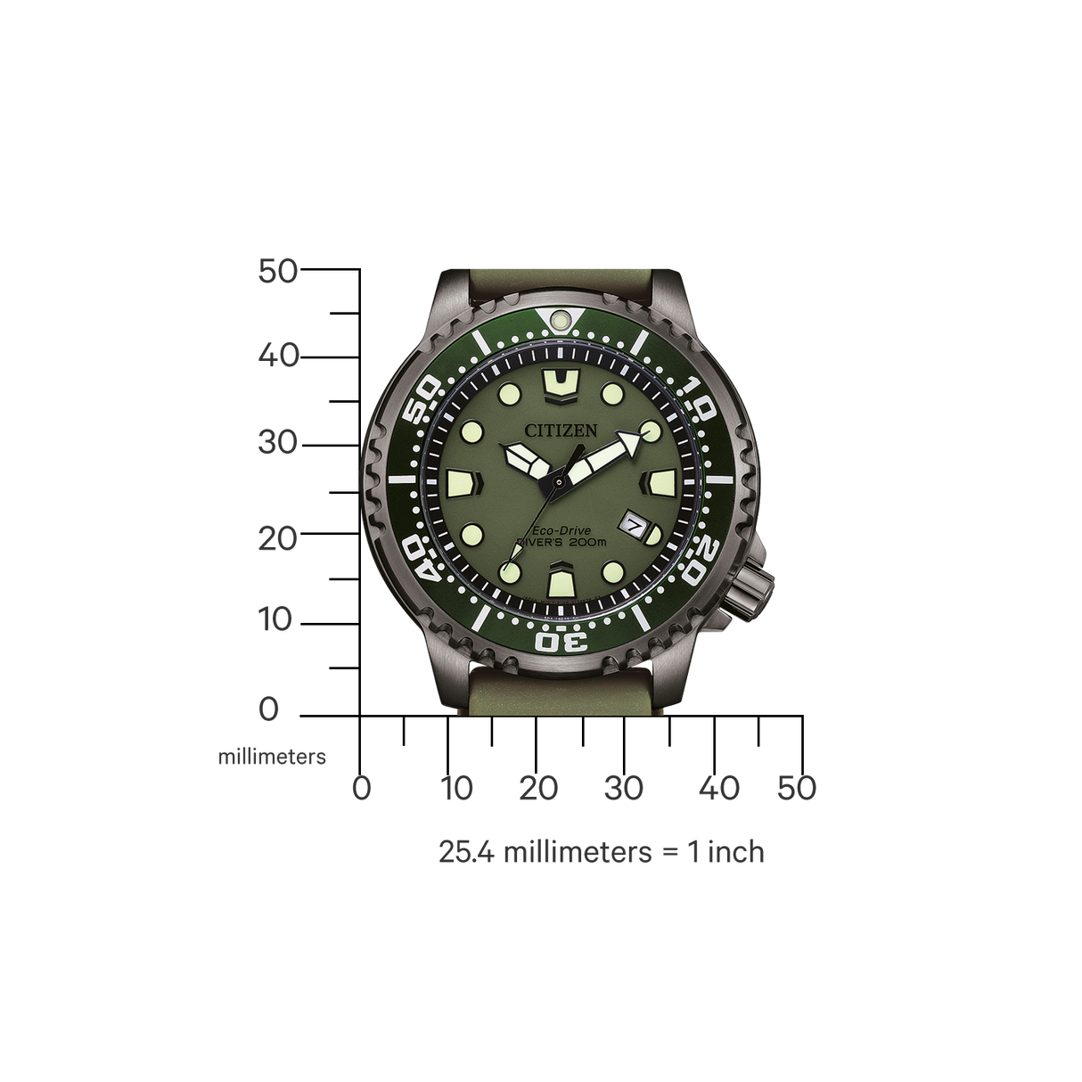 bn0157-11x Reloj Citizen de hombre pulsera de caucho 44 mm