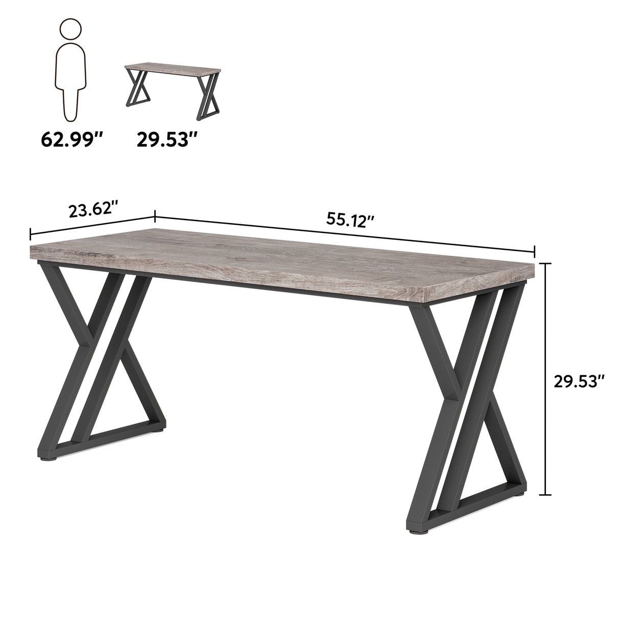 HOGA-U0154 Escritorio Tribesigns de madera y metal