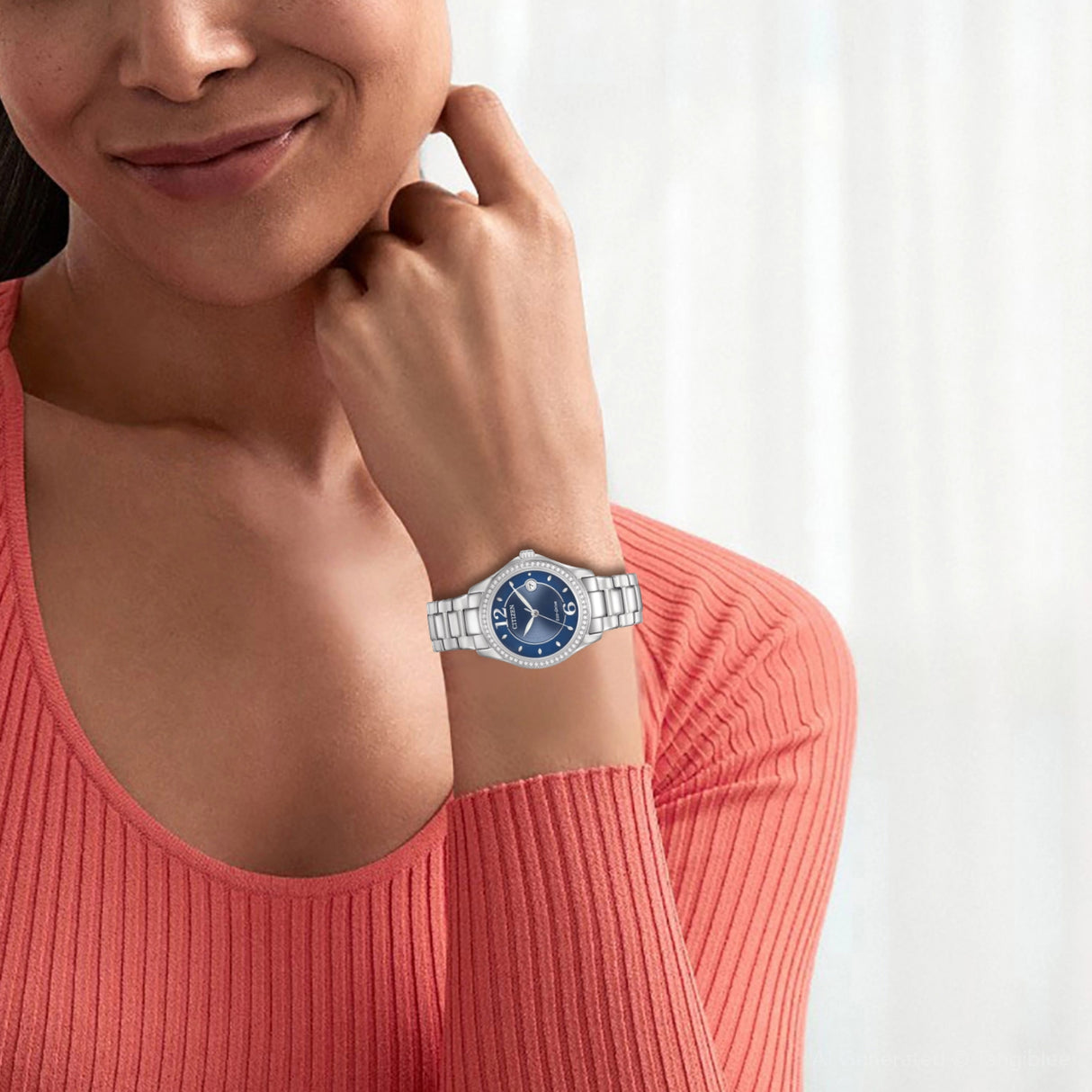 FE1140-86L Reloj Citizen Silhouette Cristales incrustados de dama pulsera de metal 30 mm