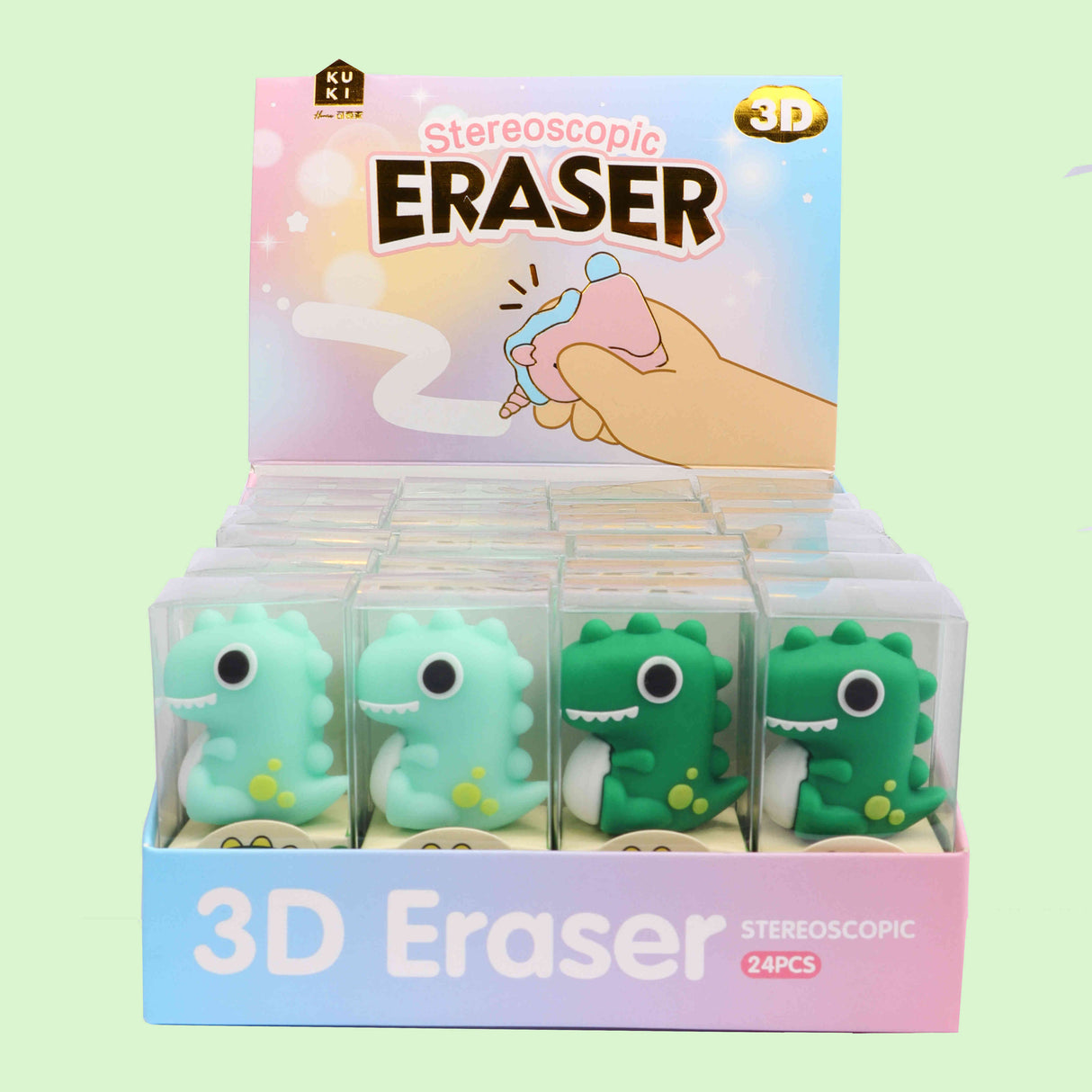 kk-7168 Borrador Kuki con forma de Dinosaurio