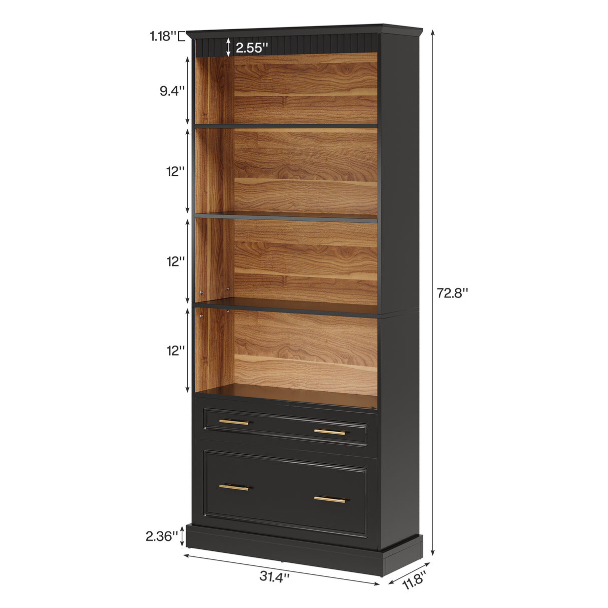 HOGA-J0466 Estantería Tribesigns con gavetas de MDF