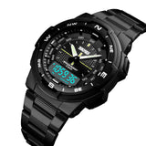 1370 Reloj Skmei para Hombre Pulsera de Metal Doble hora