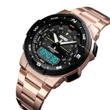 1370 Reloj Skmei para Hombre Pulsera de Metal Doble hora