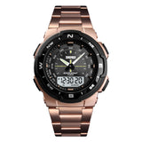 1370 Reloj Skmei para Hombre Pulsera de Metal Doble hora