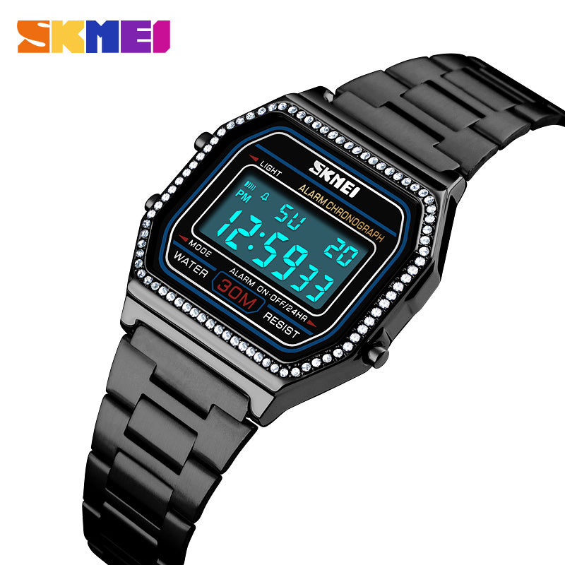 1474 Reloj Skmei para Mujer Pulsera de Metal Digital