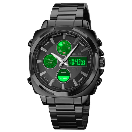 1673 Reloj Skmei para Hombre Pulsera de Metal Doble hora