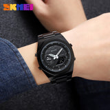 1816 Skmei Reloj para Hombre Pulsera de Metal Doble hora