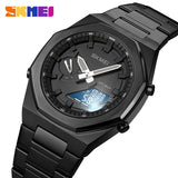 1816 Skmei Reloj para Hombre Pulsera de Metal Doble hora