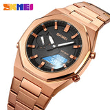 1816 Skmei Reloj para Hombre Pulsera de Metal Doble hora