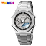 1816 Skmei Reloj para Hombre Pulsera de Metal Doble hora