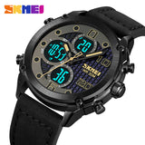 1975S Skmei Reloj para Hombre Pulsera de Metal Doble hora