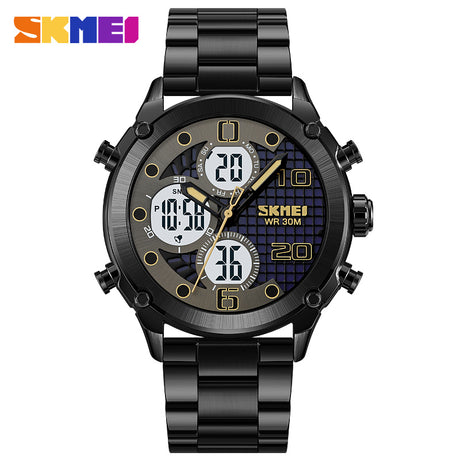 1975S Skmei Reloj para Hombre Pulsera de Metal Doble hora