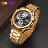 1975S Skmei Reloj para Hombre Pulsera de Metal Doble hora