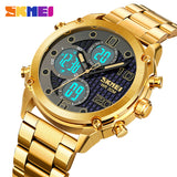 1975S Skmei Reloj para Hombre Pulsera de Metal Doble hora