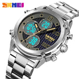 1975S Skmei Reloj para Hombre Pulsera de Metal Doble hora